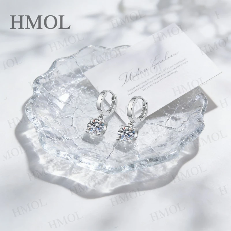 D الأبيض مويسانيتي أقراط مستديرة الذهب الأبيض خيارات الذهب الأصفر بسيطة المجوهرات اليومية هدية لعيد ميلادها