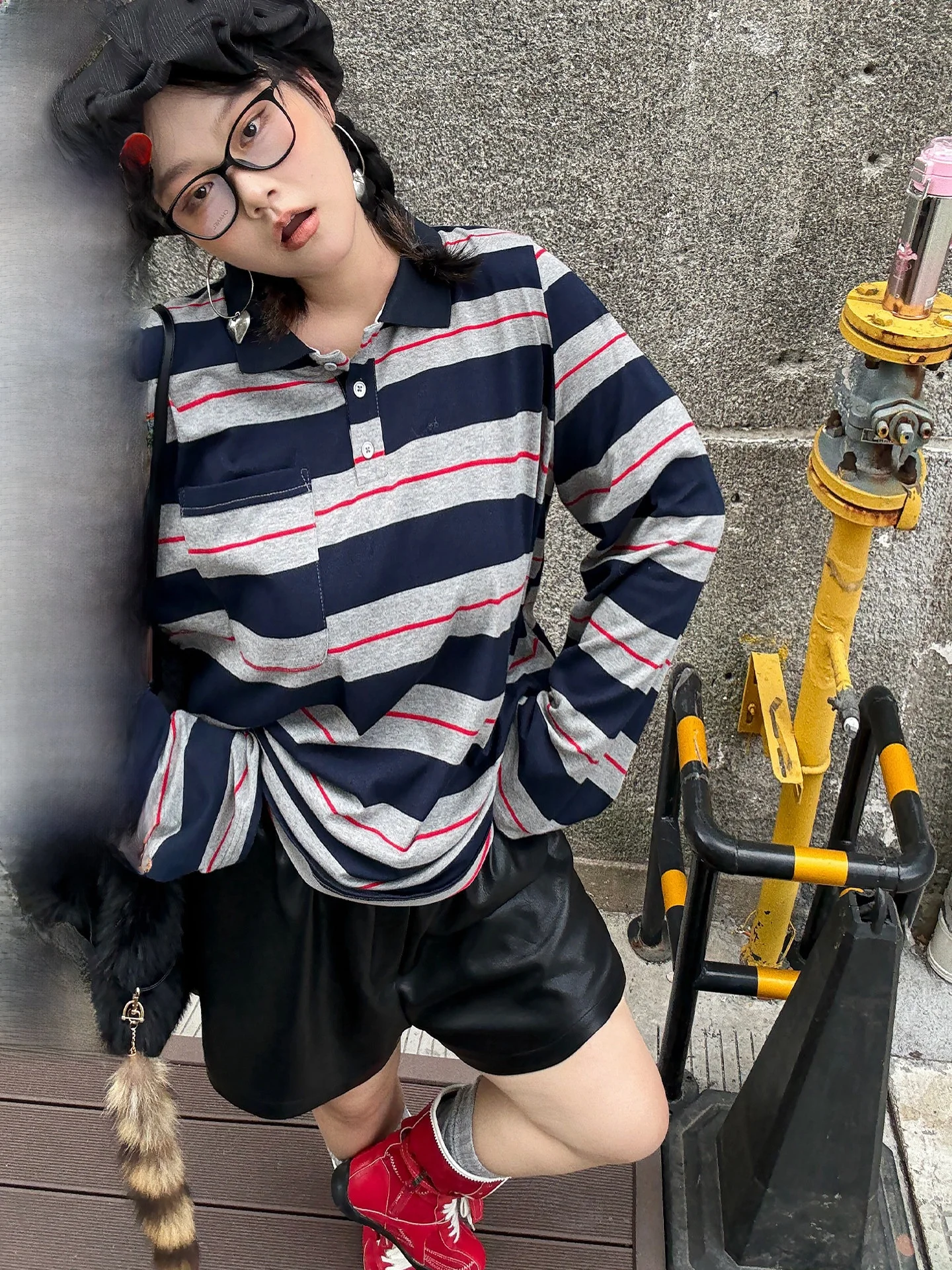 

plus Size Women's Faionable Retro Striped T-irt New Arrival Autumn Miu Series Comfortable Loose Fit Long Sve Cotton
