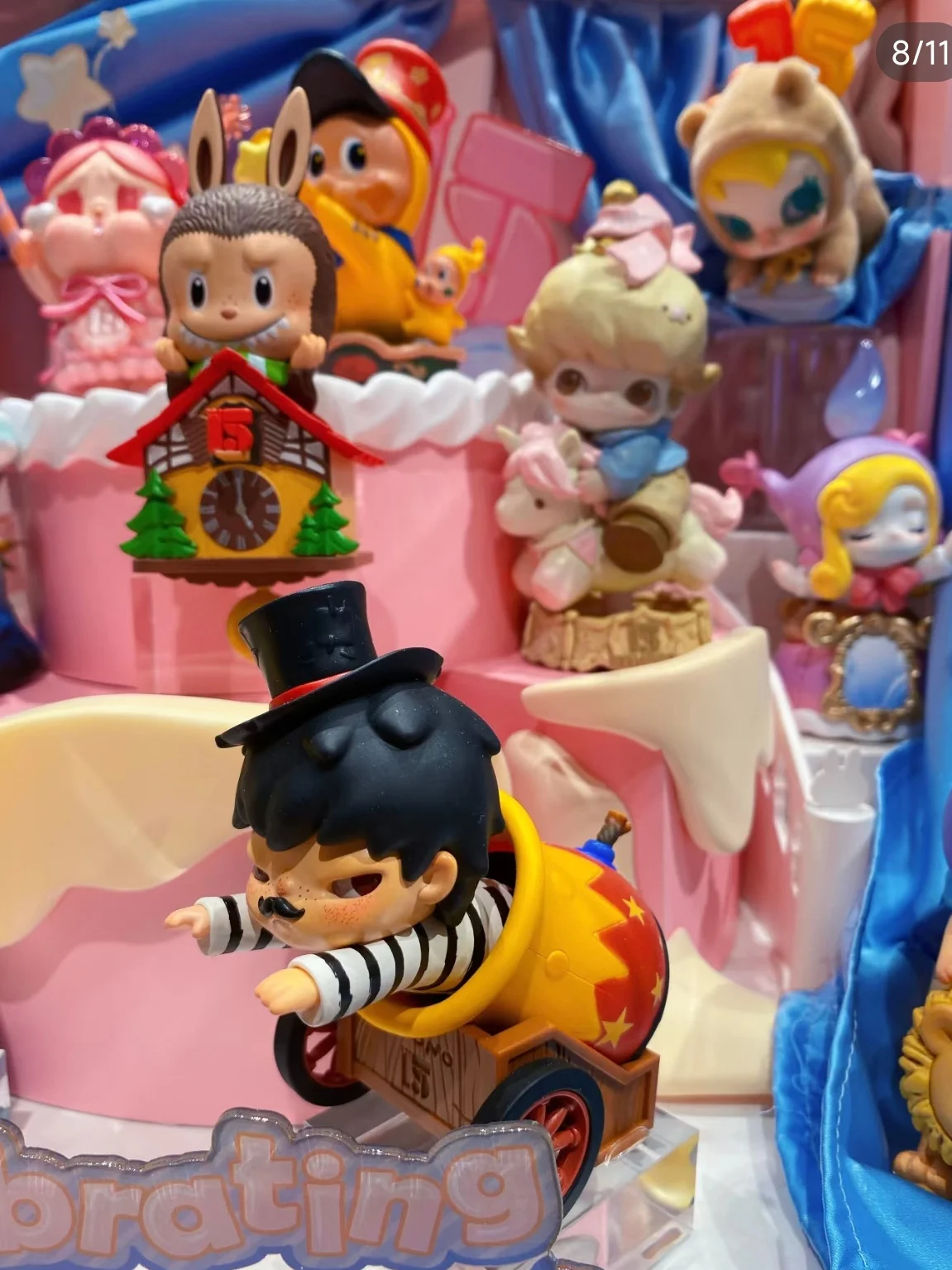 الأصلي Popmart الاحتفال باللحظة Popmart 15th الذكرى سلسلة صندوق أعمى زخرفة تمثال جمع هدية الكريسماس #3