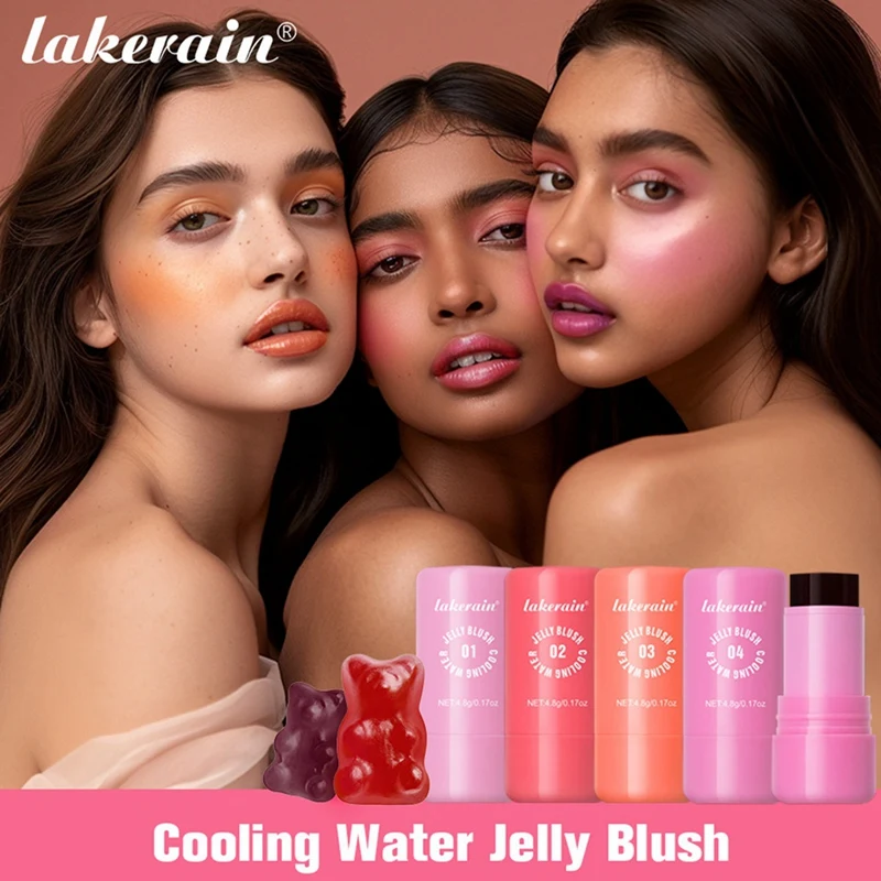 Lakerain Fruit Jelly Blush, Jelly Cheek Blush Lip Cheek Lip Tint Langdurige Gehydrateerde Gezichtscontour Make-up