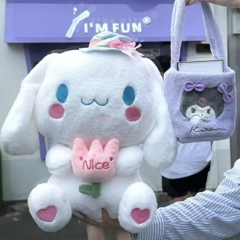 35-80cm sanrio cinnamoroll brinquedo de pelúcia kawaii grande orelha agradável cão plushies macio pelúcia boneca tamanho grande almofada travesseiro meninas presente do miúdo