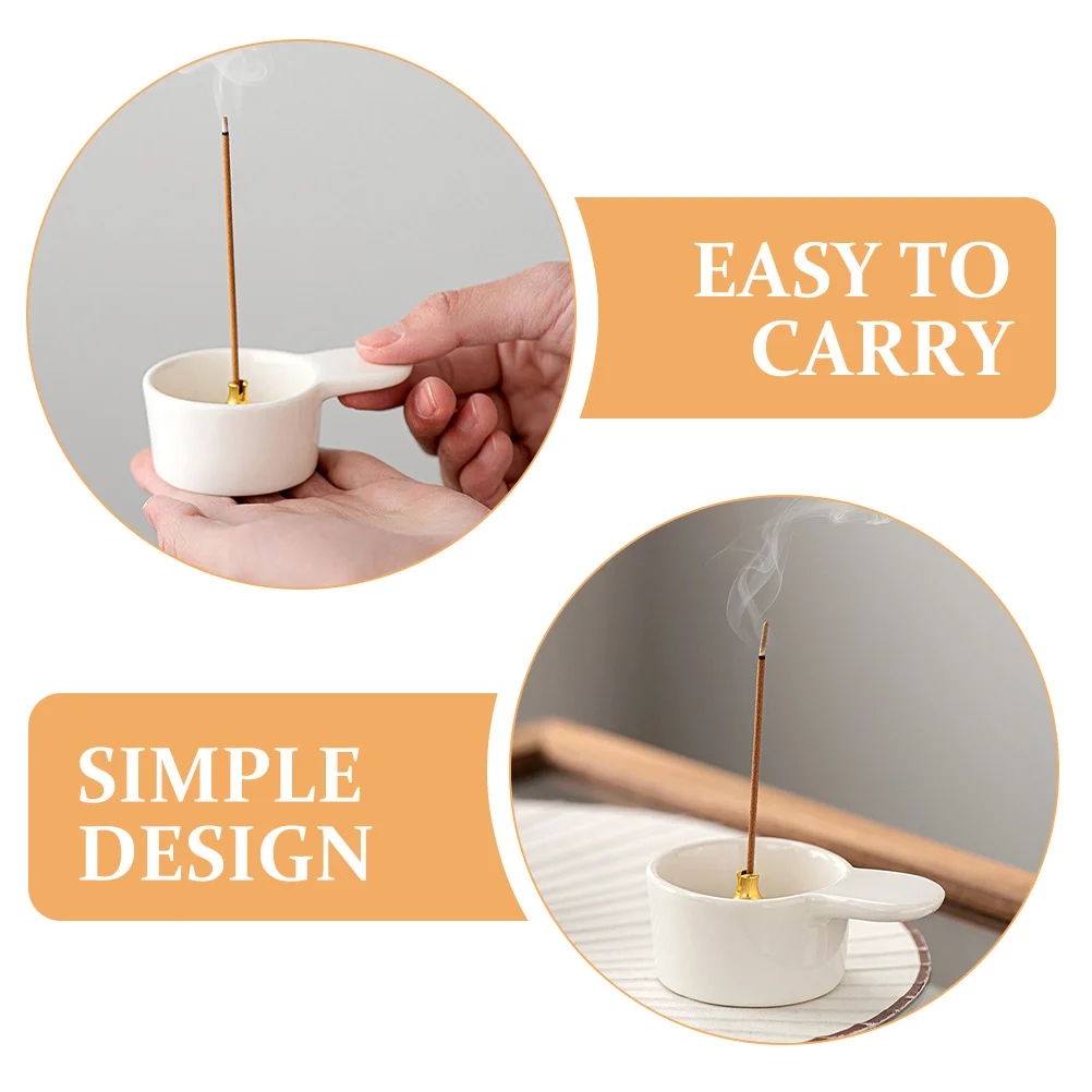 

Ceramic Incense Stick Holder Small Heat-Resistant Incense Burner for Home Office Meditation Desk Decor Aromatherapy Relaxation