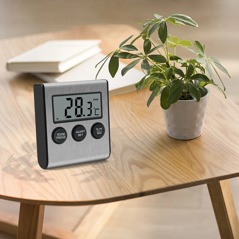 Practical、 High Quality Fridge Thermometer Thermometer Max/Min Records Stainless Steel 2.8 X 2.6 X 0.7inch ABS