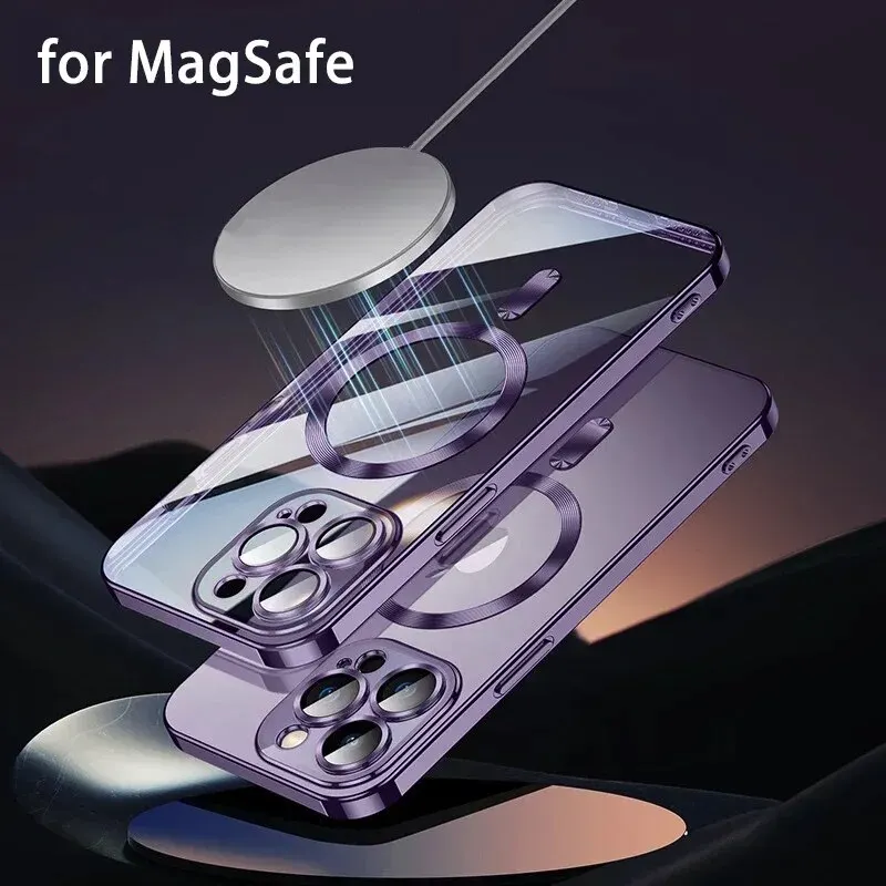 Etui Vanuoxin do etui Magsafe do iPhone\'a 15 14 13 12 11 15 Pro Max Bezprzewodowe ładowanie Magnetyczna miękka osłona obiektywu aparatu