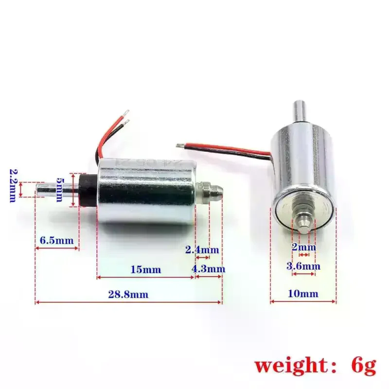 1 Piece DIY Fingerprint Lock DC 7.4V 9V 12V Mini Round 10MM Cylinder Suction Push-Pull Type Linear Solenoid Electromagnet