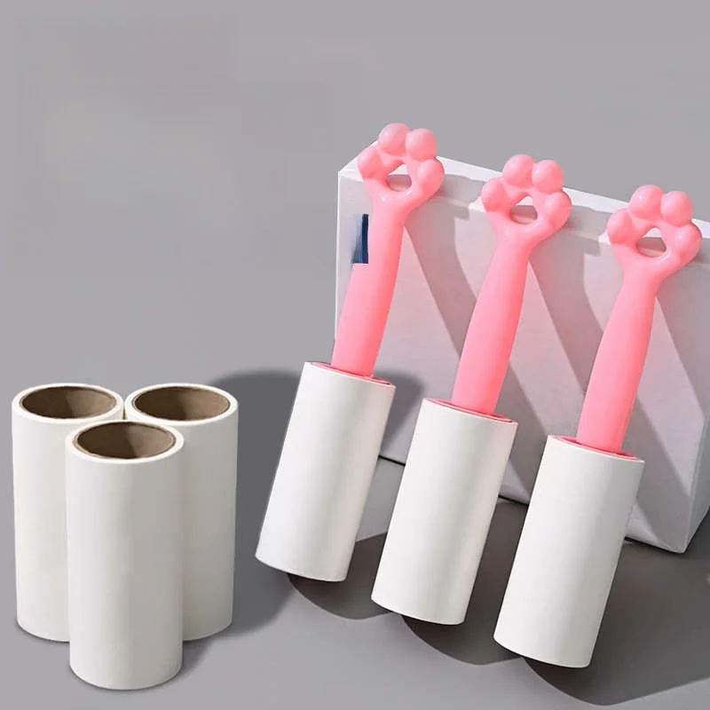 

Tearable Sticky Hair Remover Roller for Clothes Dust Cleaning Pet Hair Absorber Paw Design Plastic Material