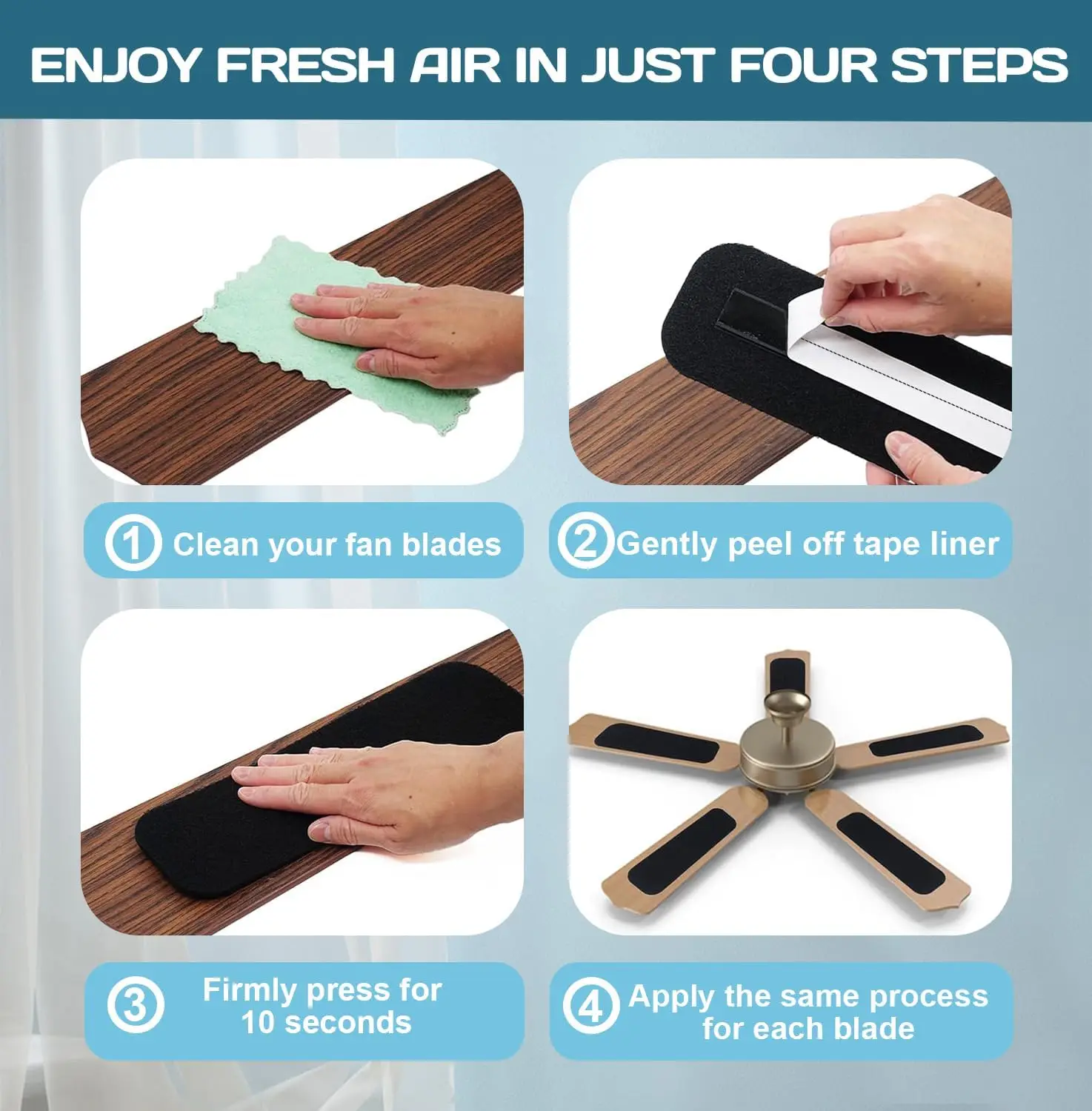 5Pack Ceiling Fan Filters, Ceiling Fan Filters for Blades, Activated  Carbon Filters for Ceiling Fan, Air Filter for Common Hous