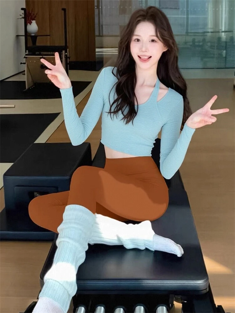 

Женский тренировочный комплект для йоги Fitn Long Sve, одежда для пилатеса, осень-зима, новинка, носимый, удобный, сенсационный, повседневный...