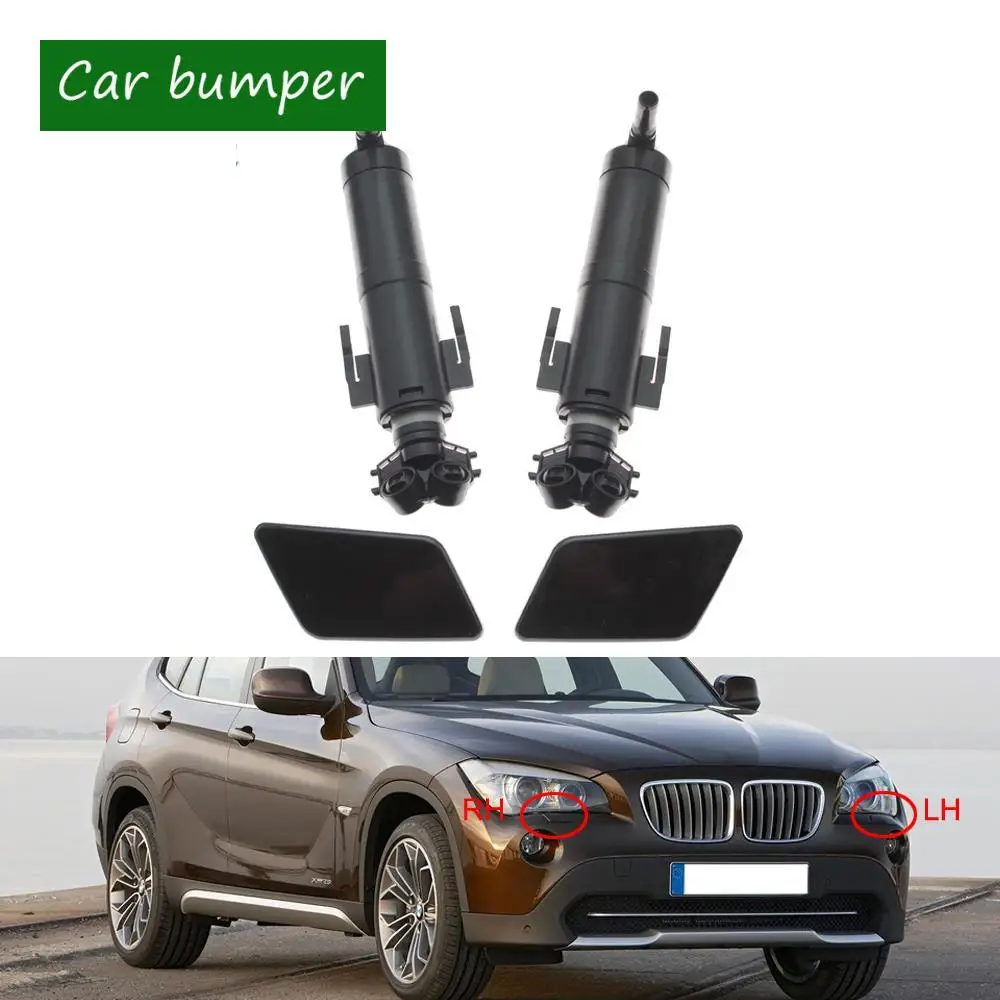 

For BMW X1 E84 2009 2010 2011 2012 Front Left Right Headlight Lamp Spray Washer Nozzle Cover Unpainted 51112993585 61672990155