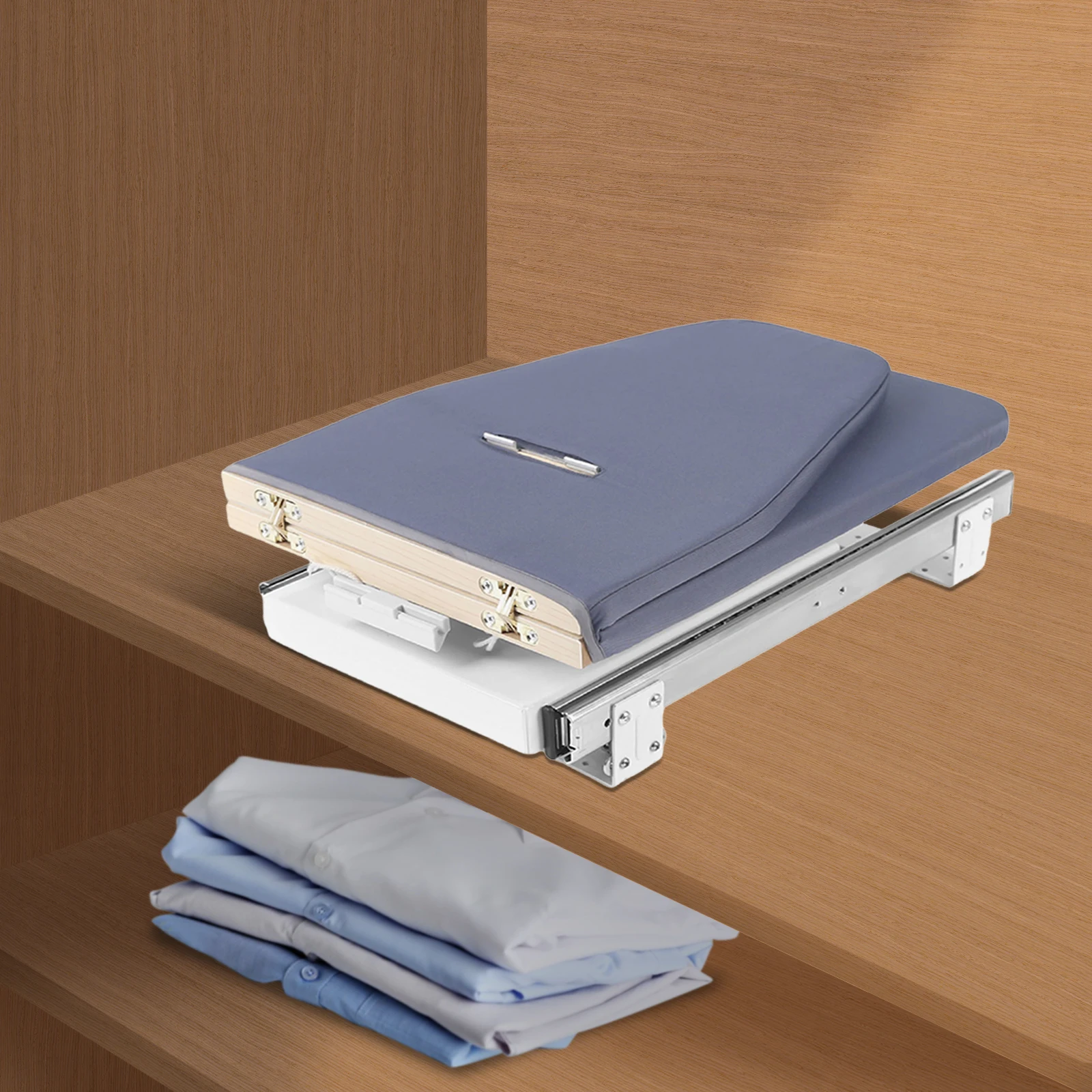 Foldable Ironing Board Modern Style Retractable Ironing Board Closet Pull-Out Stow Away In The Cabinet Easy To Install