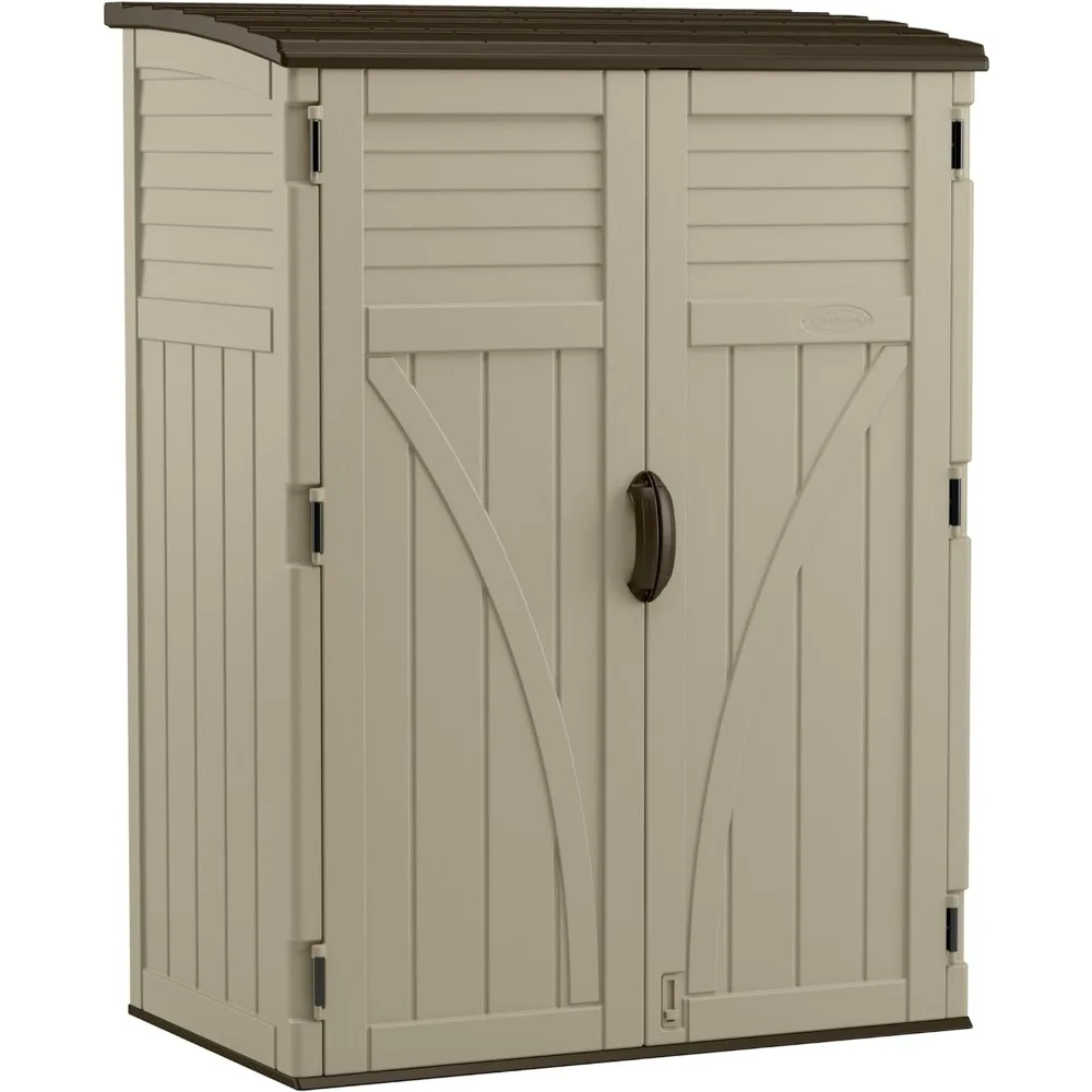 

Vertical Storage Shed with Durable Plastic Construction, Multiple Wall Panels and Ample Space for Outdoor Storage, 54 Cubic Feet