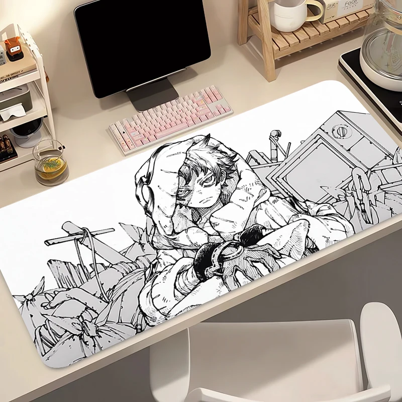 

Mouse Pad Office Computer Black And White Anime Desk Mat Gachiakuta Table Keyboard Pad Laptop Carpet Accessories Gaming Mousepad