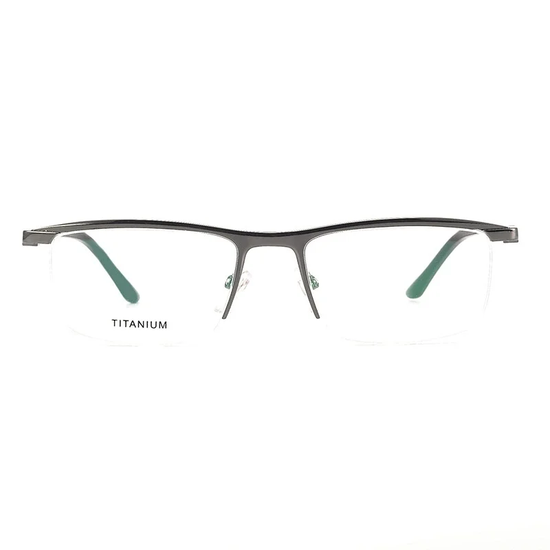 Belight Optical 360도 회전 디자인 비즈니스 순수 티타늄 하프 무테 프레임 남성 처방 안경 안경 SH2049