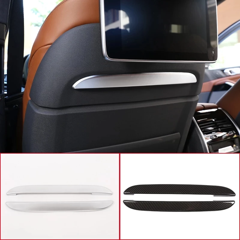 

2pcs ABS Carbon Fiber Rear Seat Back Decoration Strip Stickers Trims for BMW X5 G05 X7 G07 6 Series GT G32 2019-2022 Accessories