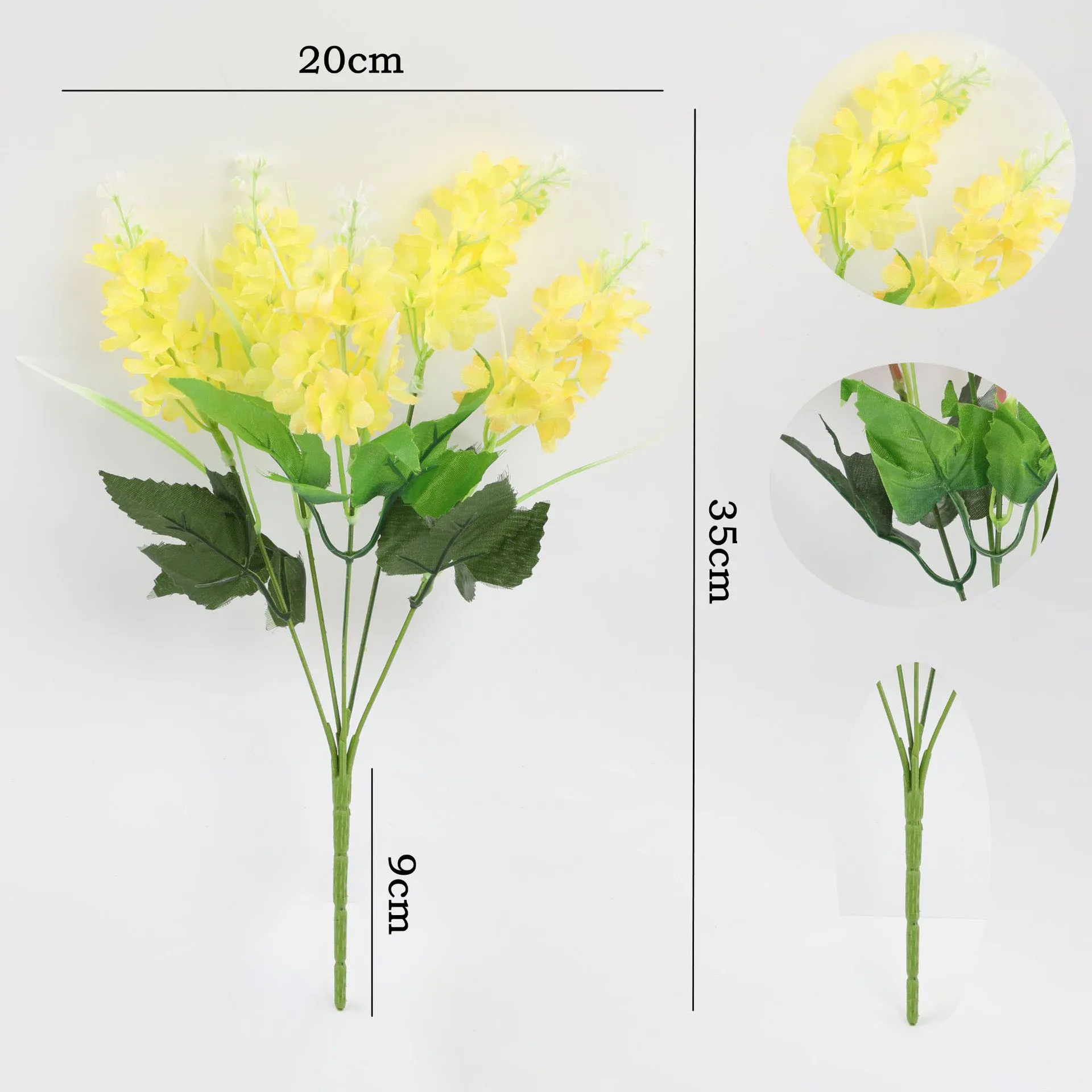 Künstlicher Blumenstrauß, 5 Köpfe, Hyazinthe, 33 cm, Lila, Weiß, Rosa, Gelb, Kunststoff, für Büro, Party, Hochzeiten, Heimdekoration – Detail 15