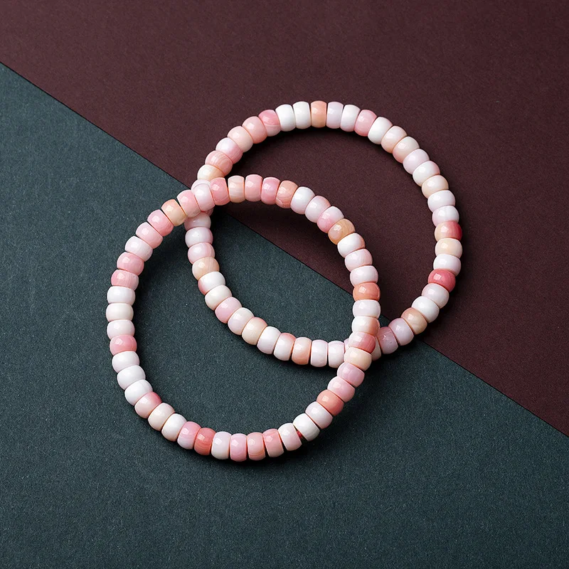 

Natural Rouge Conch Medicine Tablet Bracelet Extreme Returns To Circle Hand String Pink Tender