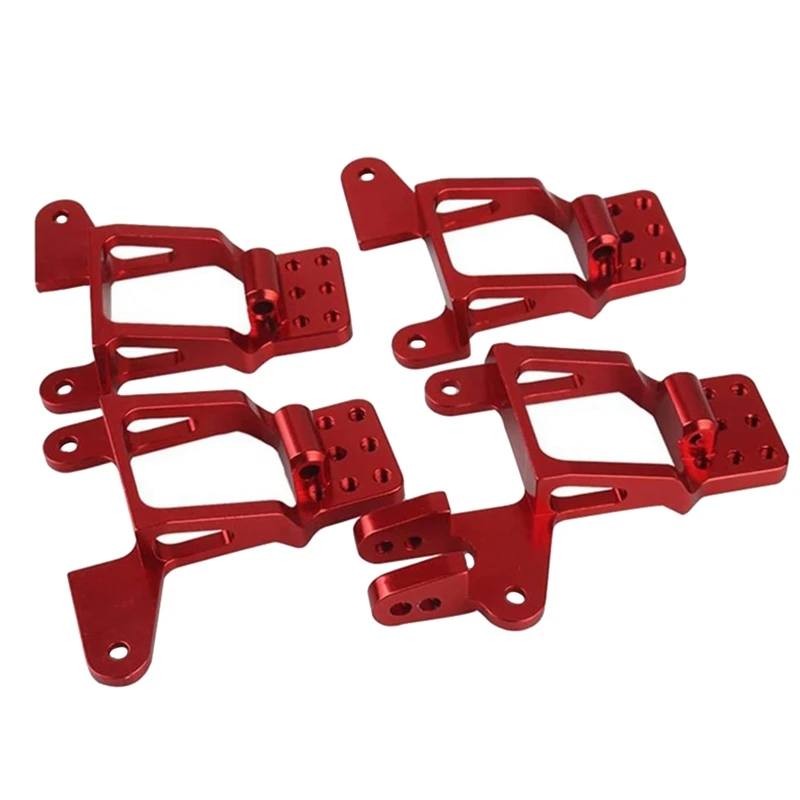 4PCS Aluminum Front & Rear Shock Towers Mount For 1/10 RC Crawler TRX-4 TRX4 Shock Mount ,Red