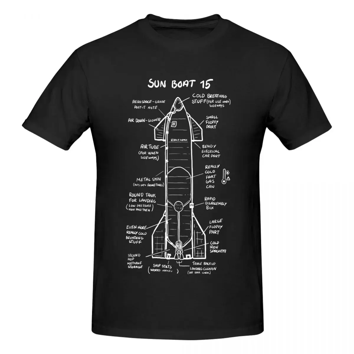 SpaceX Starship Sun Boat T Shirts Graphic Y2K Anime Cotton Tshirts For Men Women Clothing