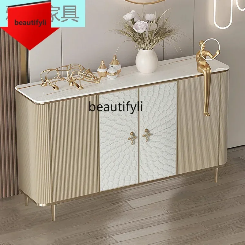 

Q181 American light luxury entrance shell decorative cabinet living room rock slab dining side cabinet