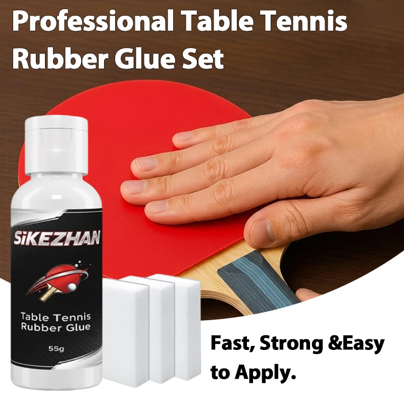 

Professional Table Tennis Rubber Glue for Racket Maintenance High Strength Bonding Ping Pong Adhesive with Sponges 55g SIKEZHAN