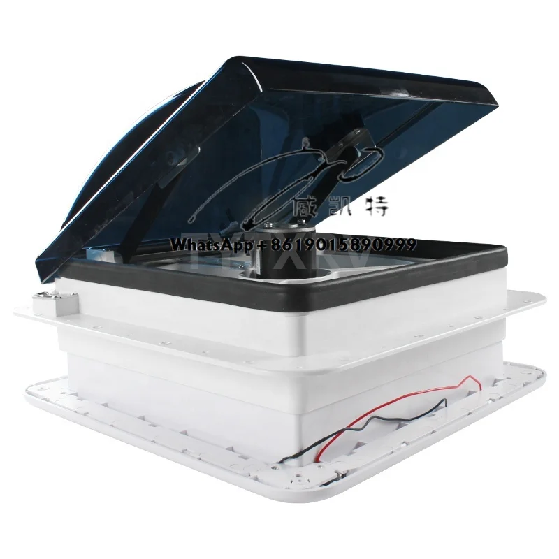 

14'' 12V 340MM RV Roof Vent with LED Light & Rain Sensor 6-Speeds Adjustable Electric Control Caravan Ventilation Fan