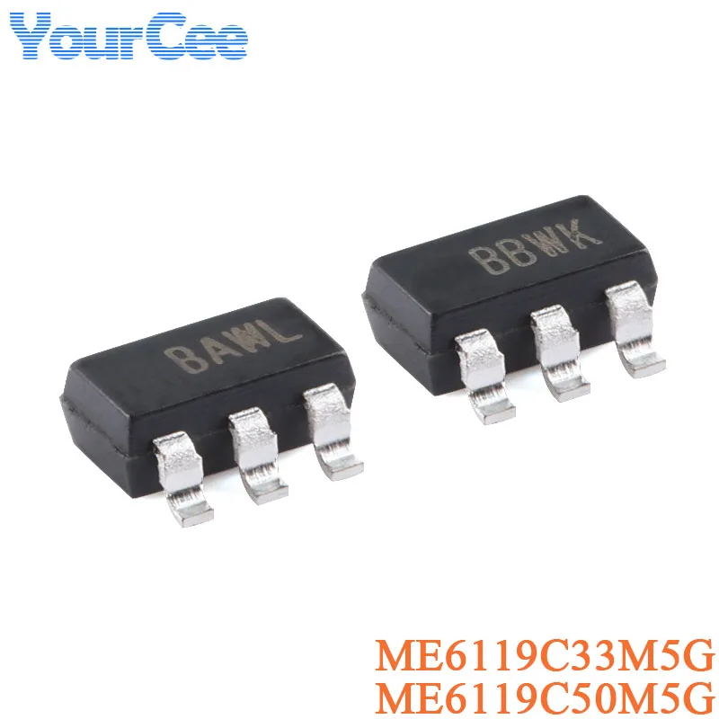 20Pcs ME6119C33M5G ME6119C50M5G SOT-23-5 3.3V 5V 400mA Voltage Regulator LDO Chip High Speed