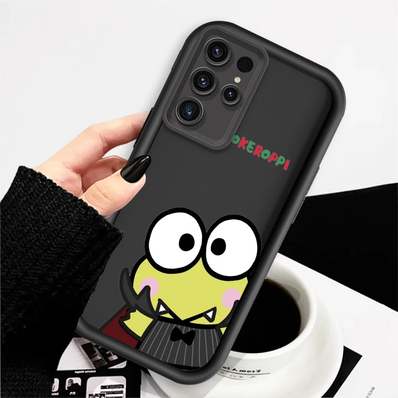 Sanrio Big Eyed Frog For Samsung Note 20 S24 S23 S22 S21 S20 Ultra Plus FE A25 A23 A22 A15 A31 5G Eye Ladder Cover Phone Case image 3