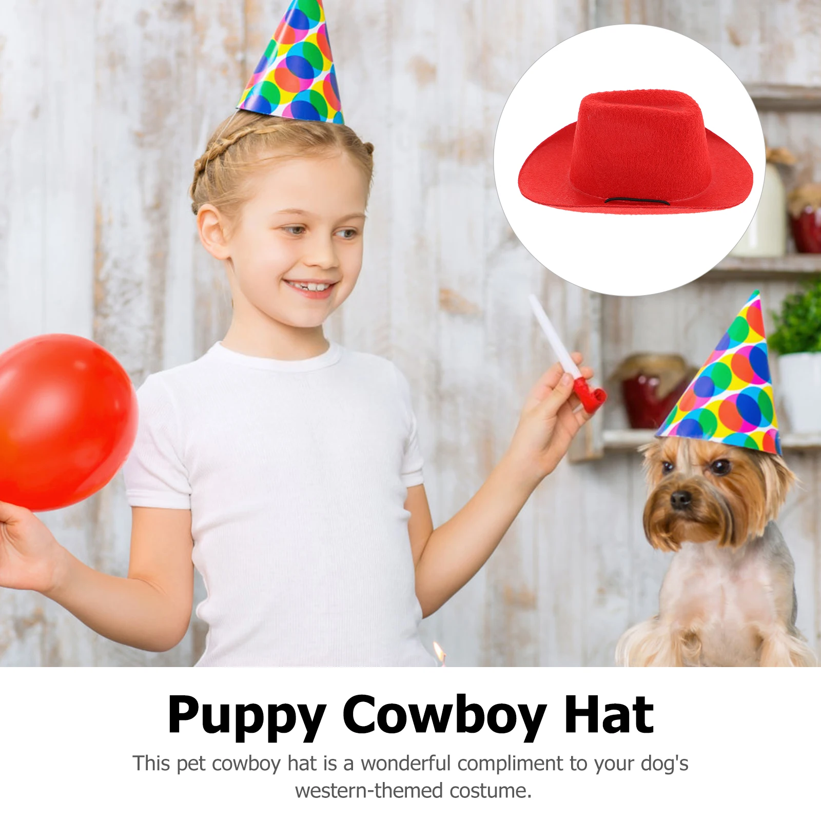 

1pc Pet Cowboy Hat Western Style Lightweight Dog Costume Accessories For Pets Kitten Puppy Party Grooming Photography Gear