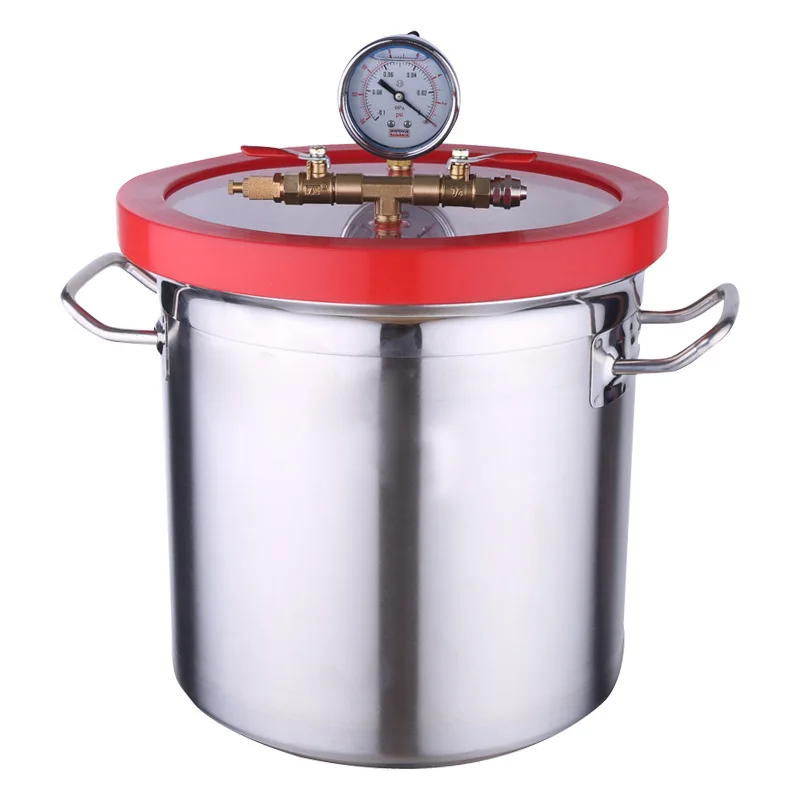 3 gallon stainless steel vacuum bucket, resin pumping, small vacuum defoaming bucket, AB glue defoaming bucket