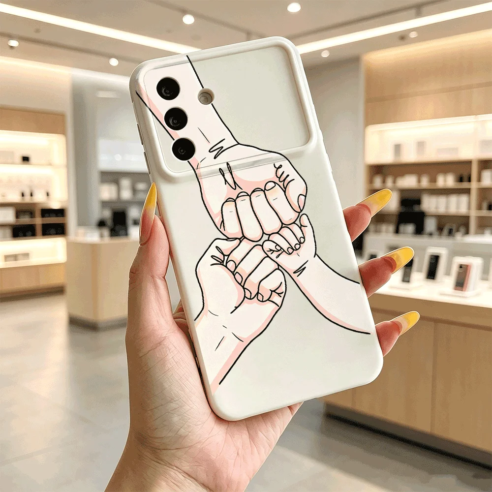 Family Fist Bump Shockproof Soft TPU Back Case For Samsung A56 A54 A50 A36 A20 A16 A14 A12 A10 A06 A04 Anti Drop Cover
