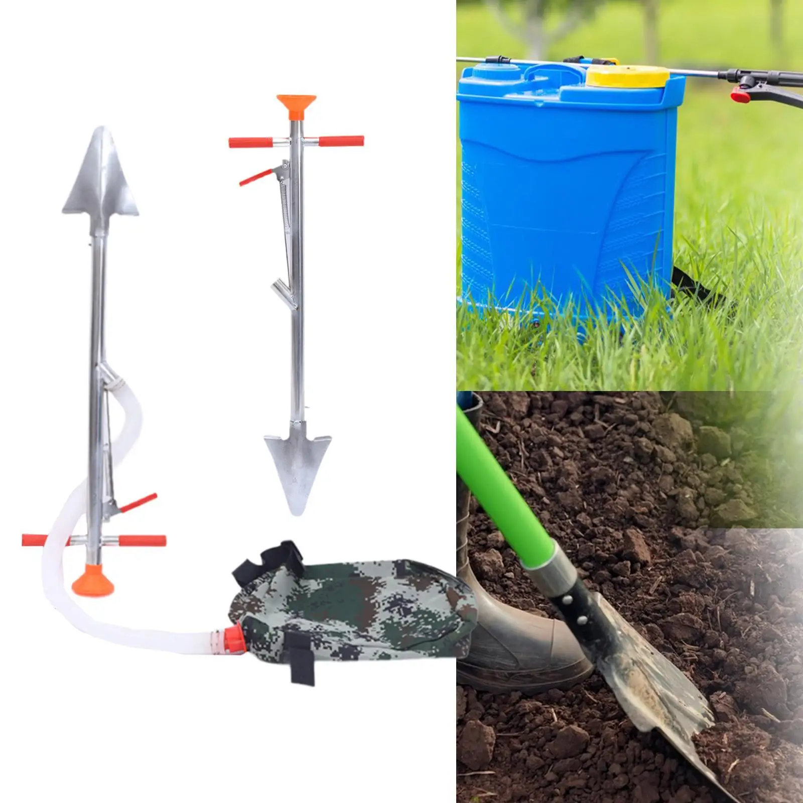 

Handheld Broadcast Spreader for Fertilizer Application with Bag for Backyard Crops