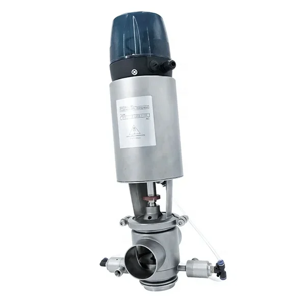 SS304 FH02 Sanitary Stainless Steel Mixproof Two Ways Single Seat Double Seal Anti Mixing Valve with 4-20mA  Control Head