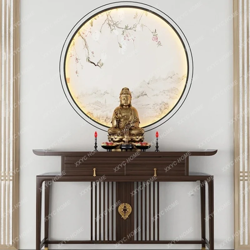 z.New Chinese Zen solid wood altar serving table incense case living room household table