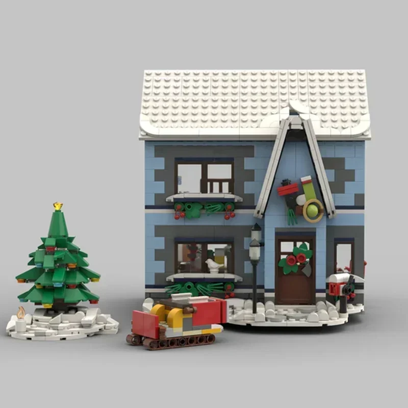 Moc Building Blocks Street View หนังสือและร้านขายของเล่นการวิเคราะห์อิฐ DIY ประกอบของเล่นก่อสร้างสําหรับ Childr วันหยุดของขวัญ