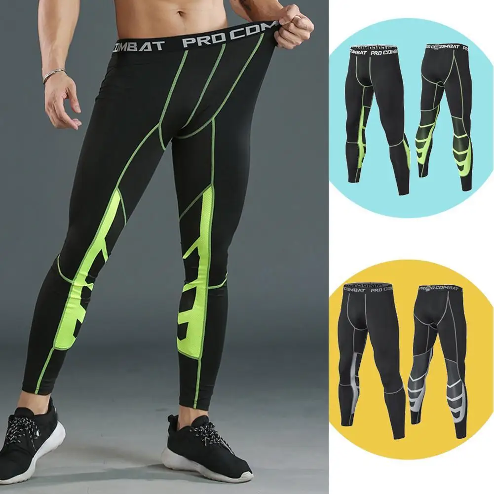 

Men's Compression Pants Cycling Running Basketball Elasticity Trousers Soccer Rash Fitness Tights Sweatpants Guard Legging J1Z3