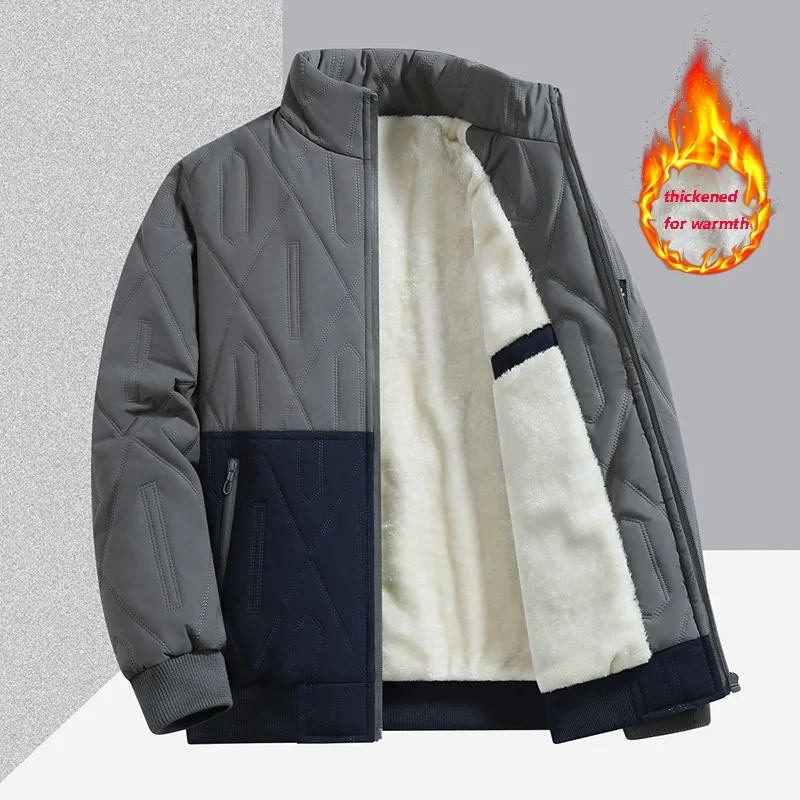 

Men's Warm Cotton Jacket for Autumn and Winter Outdoor Sports Thick Warm Standing Collar Cotton Jacket Durable Workwear Top