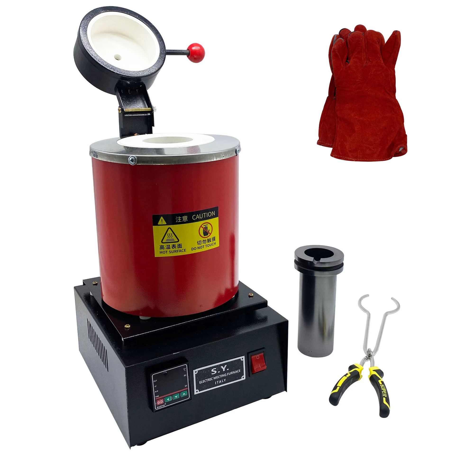 Portable Melting Furnace, High Temperature Metal Casting Gold and Silver Aluminum Crucible Machine, Jewelry Making Tools,-2102 ℉