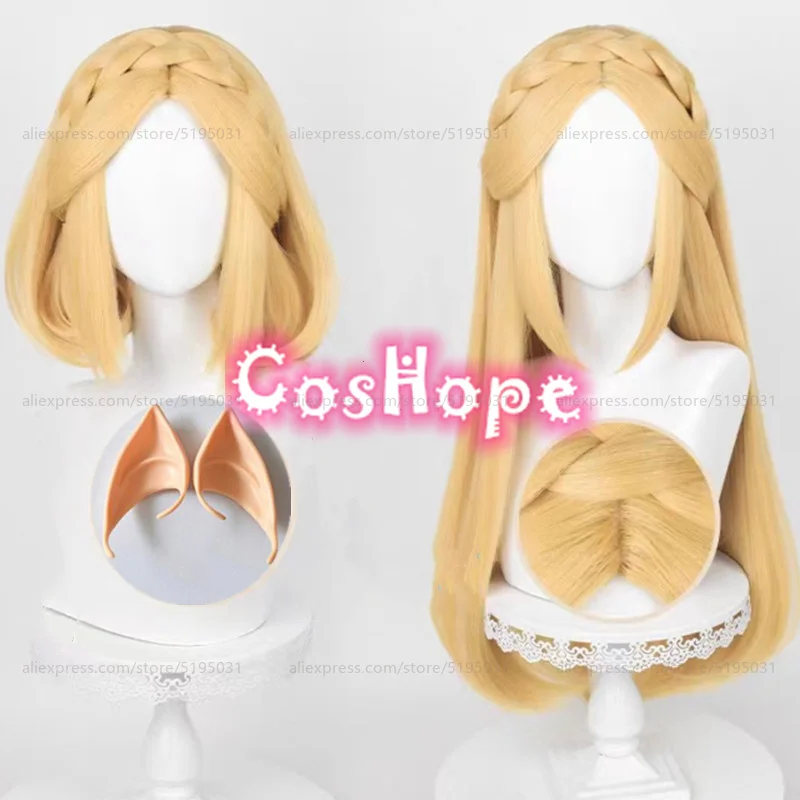 

Princess Cosplay Wig With Elf Ears Braided Wigs Blonde Wig Cosplay Anime Cosplay Wig Heat Resistant Synthetic Wigs