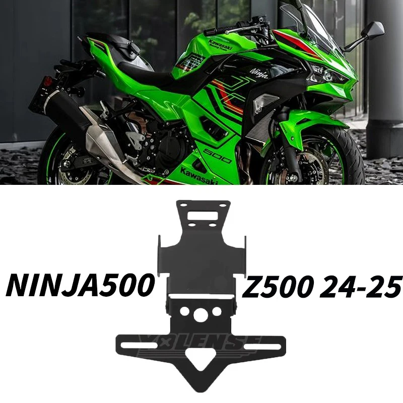 

For Kawasaki Ninja500 Z500 Ninja 500 Z 500 SE 2024 2025 Motorcycle Short Tail Short License Plate Frame License Holder Fender El