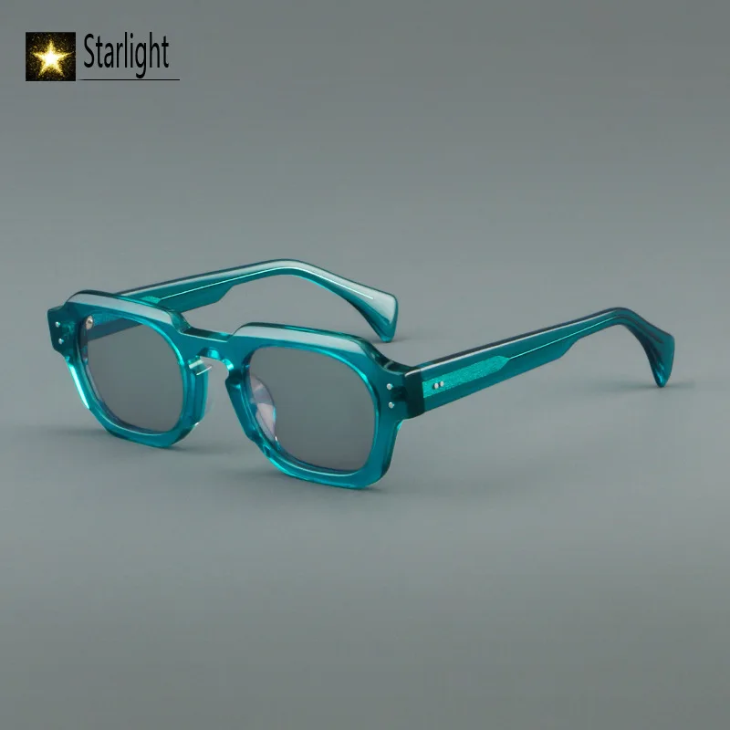 

Высококачественные новые толстые солнцезащитные очки из ацетата под черепаховую кожу, мужские квадратные модные очки UV400, ретро-очки для мужчин и женщин, ручная работа, 147 мм