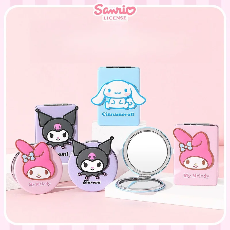 Sanrio mirror genuine Kuromi My Melody Cinnamoroll ultra-thin portable card folding mirror portable makeup mirror beauty gift