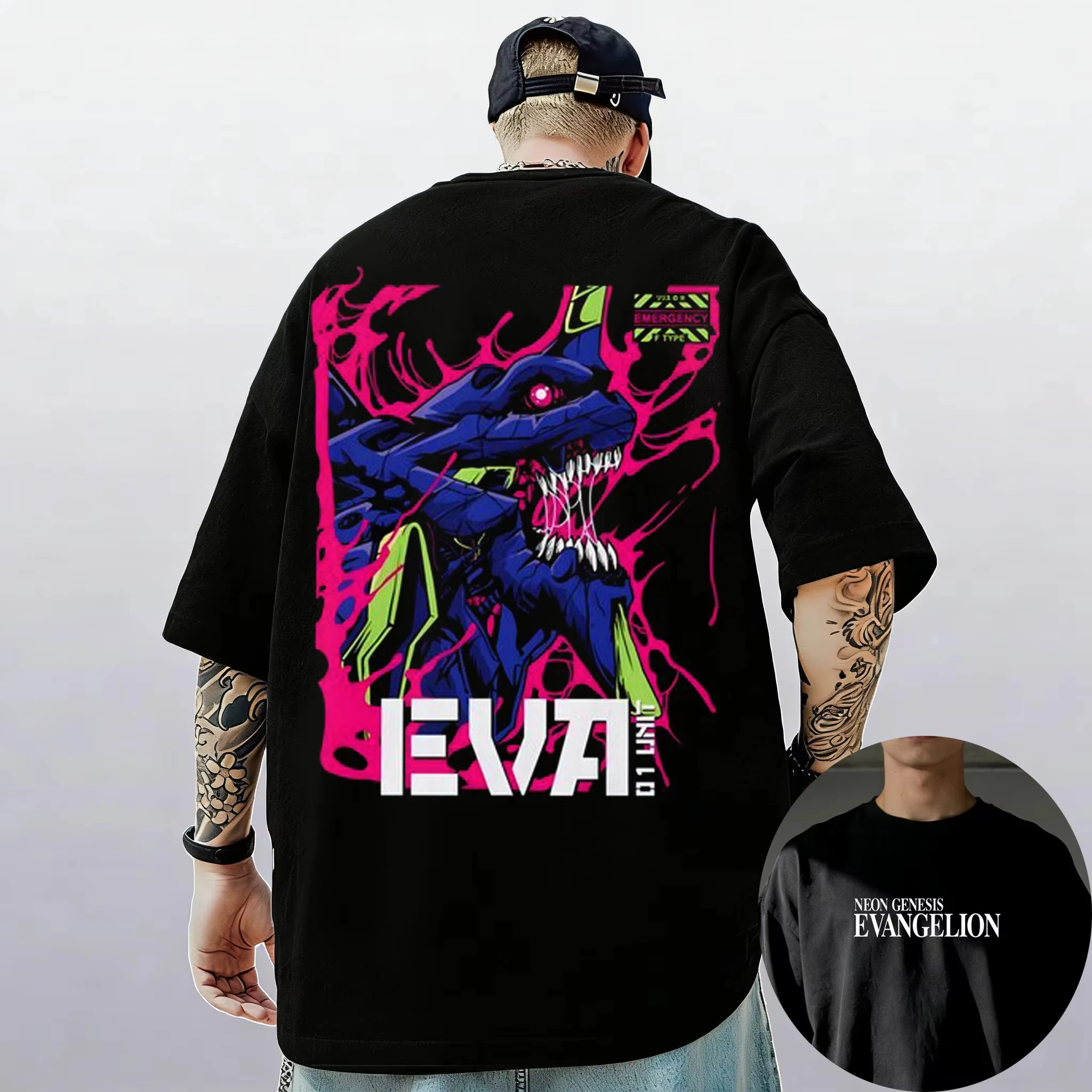 Neon Genesis Evangelion Ayanami Rei Asuka Classic Style Short Sleeve T-shirt Men's Clothing Women 2026 Summer Cotton Tee Tops