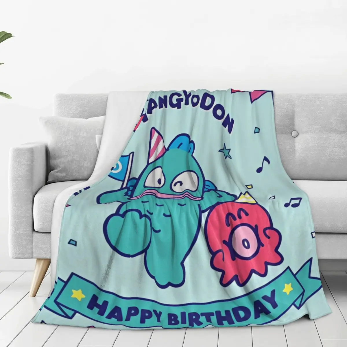 Hangyodon Sanrio Kawaii coperta Super morbida aereo viaggio peluche coperta decorazioni per la casa copriletto in flanella copridivano