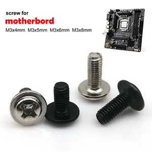 Bilashmart 100 Black M3*4/5/6/8mm PC Case Chassis Motherboard CD DVD Rom Mount Fix Repair Phillips Washer Head Screw Bolt DIY Computer D