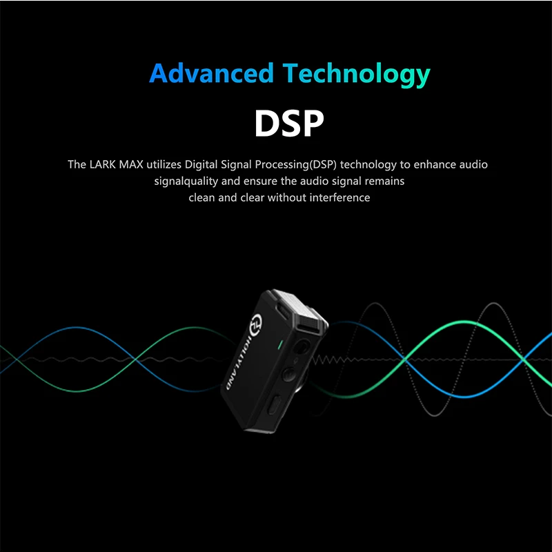 Hollyland Lark Max Wireless Lavalier Microphone Professional Vlog Interview Mic for DSLR Cameras Smartphone Laptop