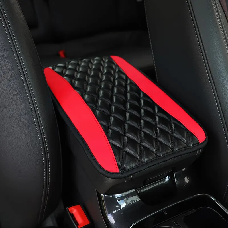 Car Armrest Cover Mat Universal PU Leather Ethnic Style Print Waterproof Non Slip Storage Box Pad Auto Styling Interior Accessor image 2
