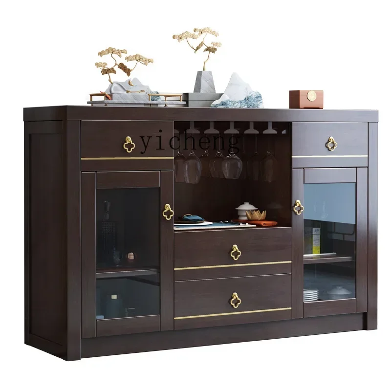 

XL New Chinese Style Sideboard Cabinet Solid Wood Light Luxury Tea Cabinet Chinese Style Wall Decoration Locker