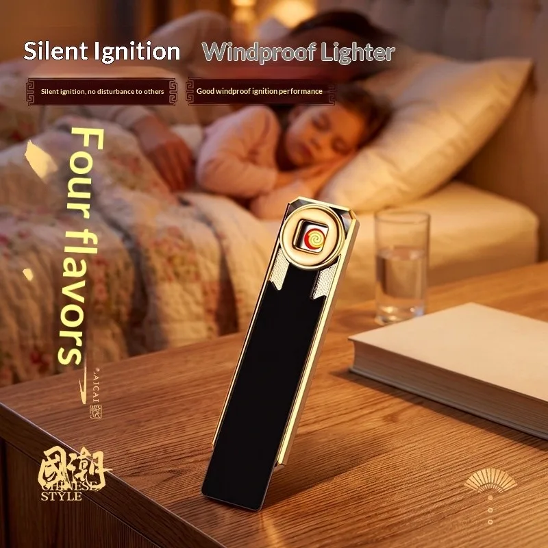 Tungsten wire classic pull-down safe, no open flame, 1-second cigarette lighting, windproof light luxury lighter