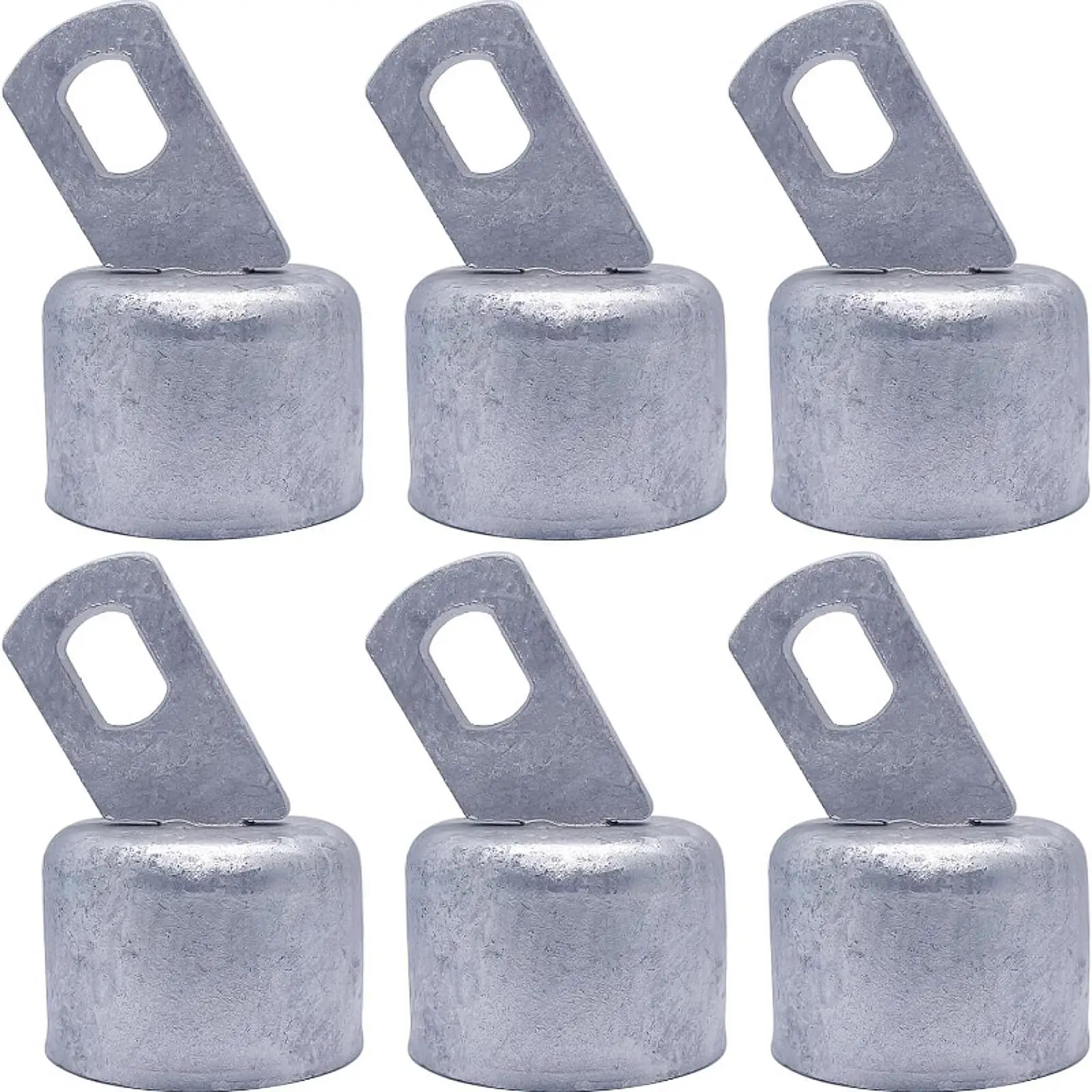 Chain Link Fence Rail Ends 6 Pieces Hot Dip Galvanized Connectors Snug Fit 42 Mm Pipe for Garden Metal Fencing