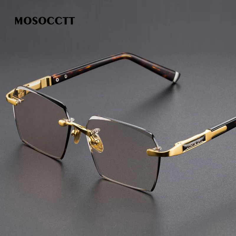 

Natural Mineral Stone Rimless Sun Glasses Man Crystal Glass Sunglasses Tea Polygon Lens Women Vintage Acetate Anti Scratch